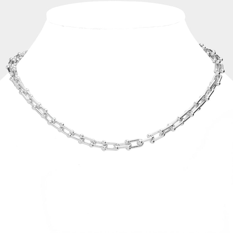 Oval/Circle Link Chain - White Gold