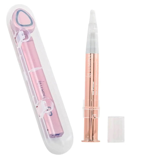 Lumina Mini Glow multi-function eye, face, and neck tool with packaging on a white background