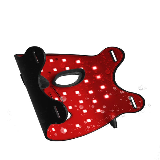 Person wearing a black face mask with 'numiere' branding on a white background