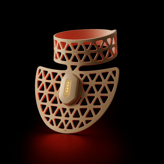 Geometrically patterned lamp with a white base on a white background