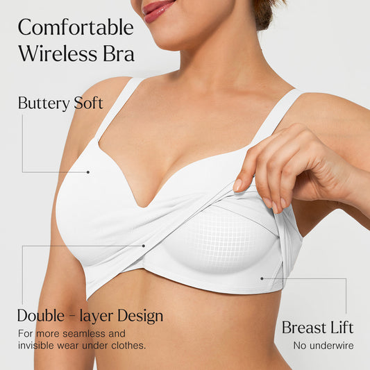 ContourLift™ Wireless Seamless Shaping Push Up Bra - White