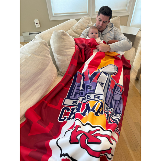 Superbowl Champion - Kansas City Chiefs - Sherpa Throw Blanket 50 x 60in