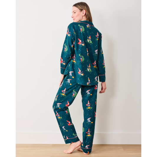 Mischief Night - Lightweight Flannel Long PJ Set - Nightfall Blue