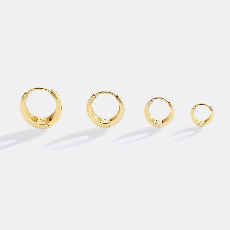 Teardrop Huggie Hoop Earrings - Gold