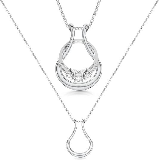 Patented Ring Holder Necklace - Stainless Steel - Silver