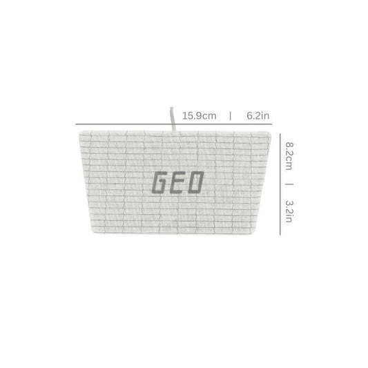  'GEO'  device and dimensions on a white background