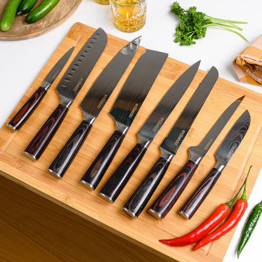 SEIDO Knives Signature Japanese Master Chef Knife Set, 8-piece culinary knife set main)