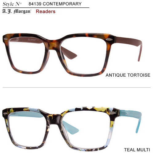 CONTEMPORARY - 2 PACK READERS - TORT+TEAL MULTI