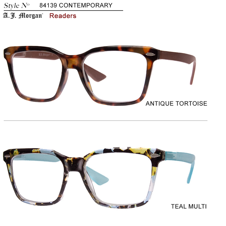 CONTEMPORARY - 2 PACK READERS - TORT+TEAL MULTI