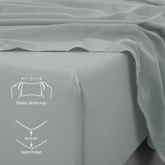 1800 Series Premium Sheets Set - Light Grey