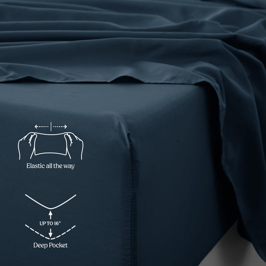 1800 Series Premium Sheets Set - Navy Blue