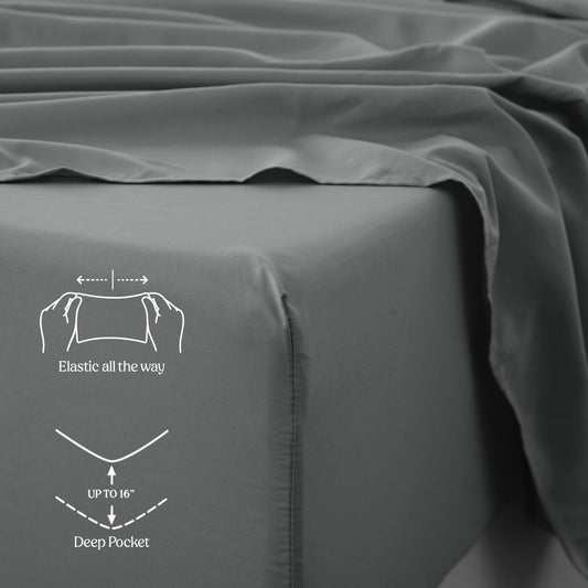 1800 Series Premium Sheets Set - Dark Grey
