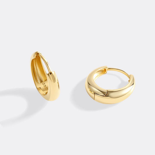 Teardrop Huggie Hoop Earrings - Gold