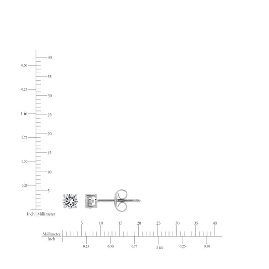 Diamond stud earrings on a white background