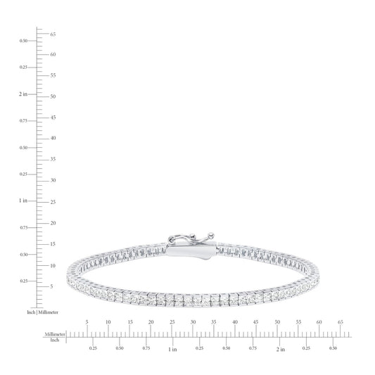 Silver bracelet with clear stones on a white background
