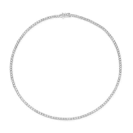 Diamond necklace on a white background