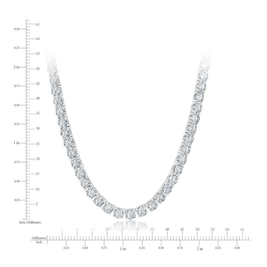 Diamond necklace on a white background
