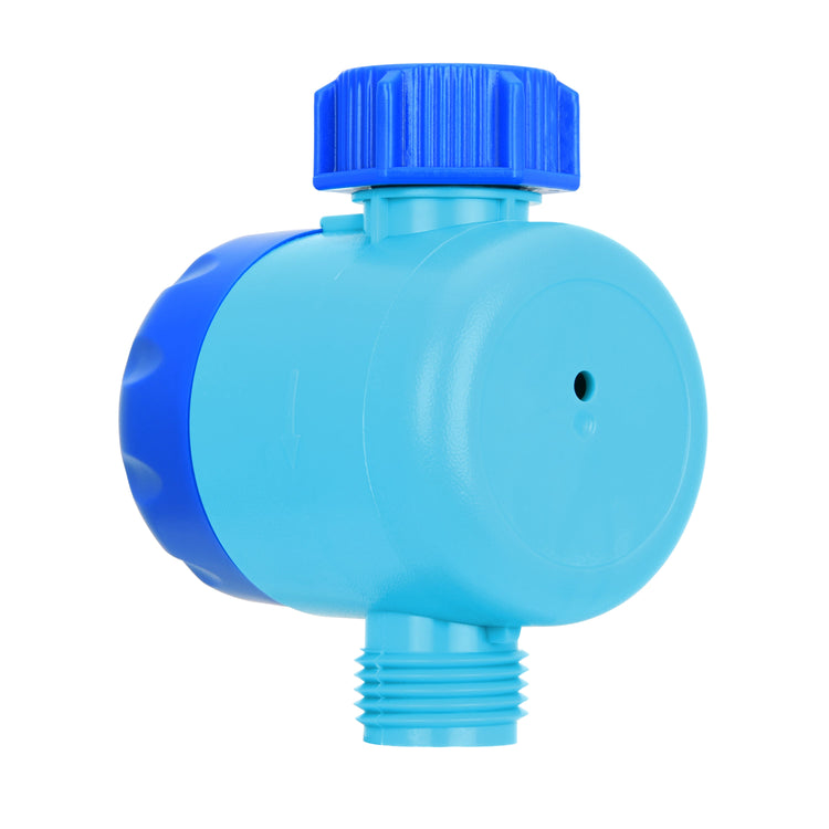 Blue plastic valve on a white background