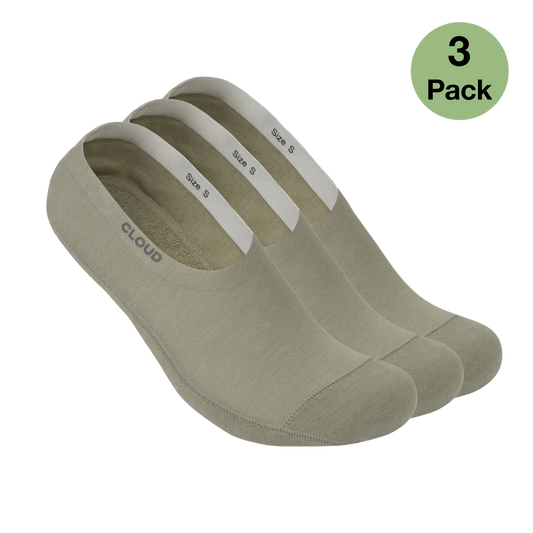 Ankle No Show Socks Khaki 3Pack