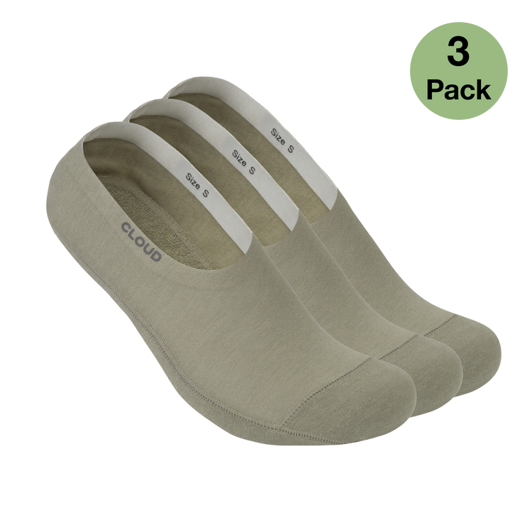 Ankle No Show Socks Khaki 3Pack