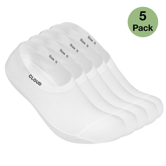 Ankle No Show Socks White 5Pack