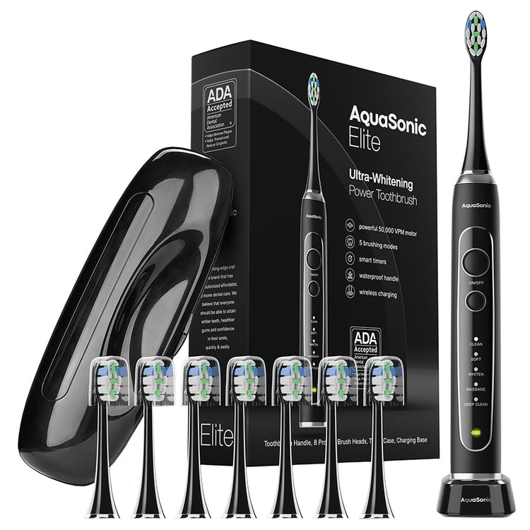 Aquasonic Elite Rechargable Electric Toothbrush & Flosser Bundle