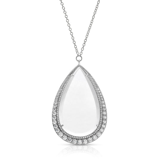 Aria Silver Diamond-Magnifier Pendant Necklace