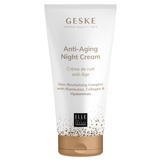 Black facial roller with packaging displaying 'GESKE' branding on a white background