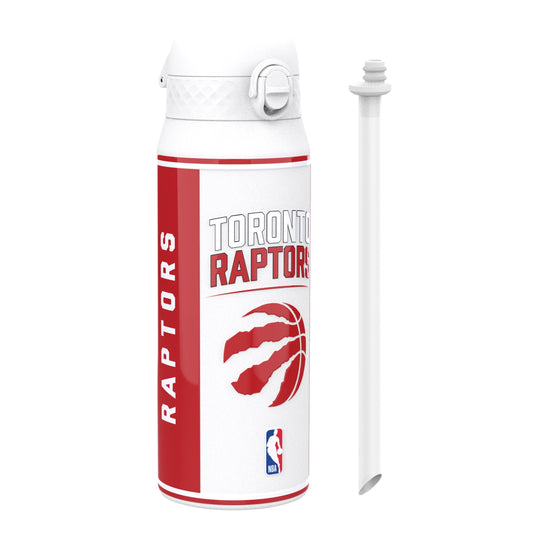Toronto Raptors water bottle with NBA logo on a white background