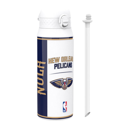 White water bottle with New Orleans Pelicans branding on a white background