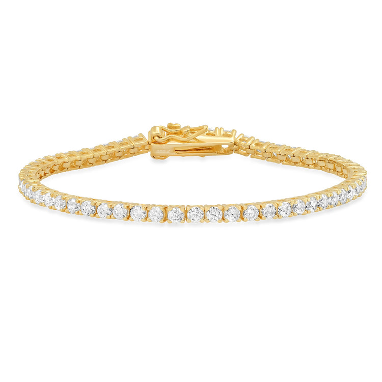 3mm Tennis Bracelet, Gold Br
