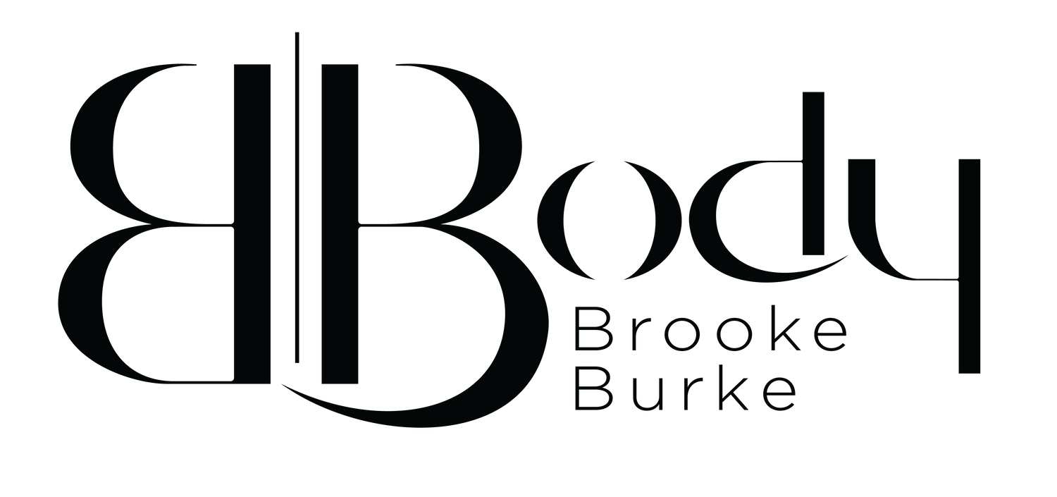 Logo of Brooke Burke with stylized initials on a white background