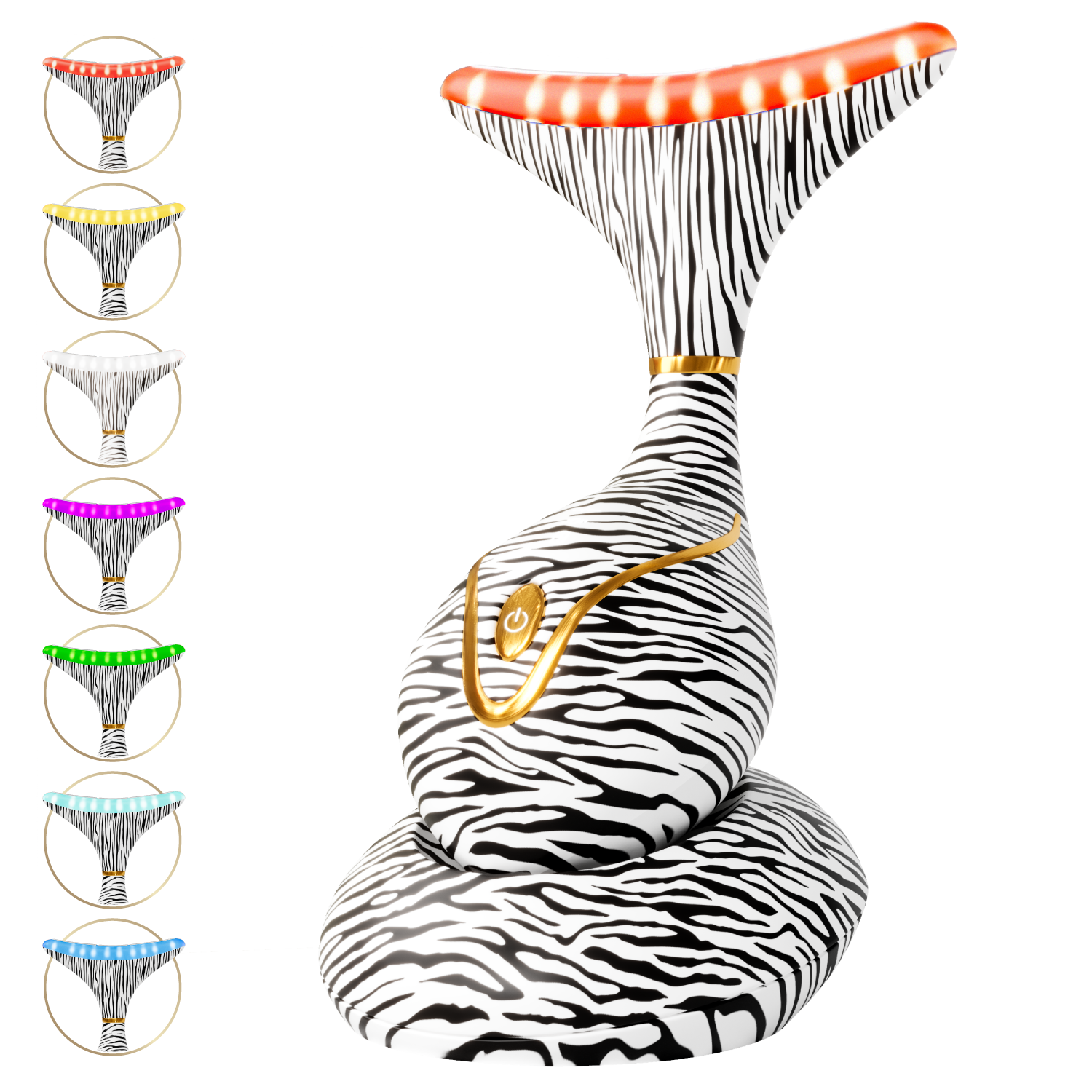7 Color LED Neck & Face Massager Deluxe - Zebra