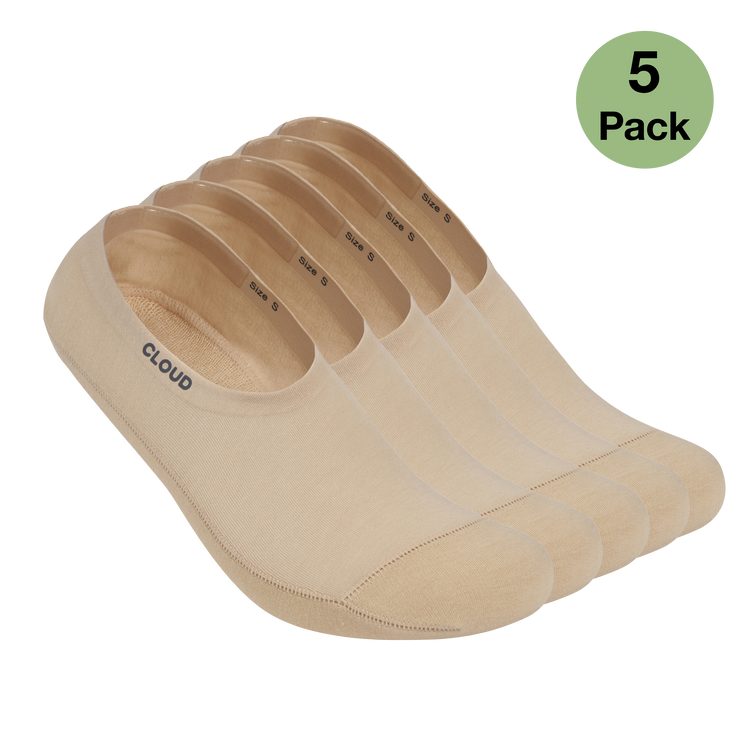 Ankle No Show Socks Beige 3Pack