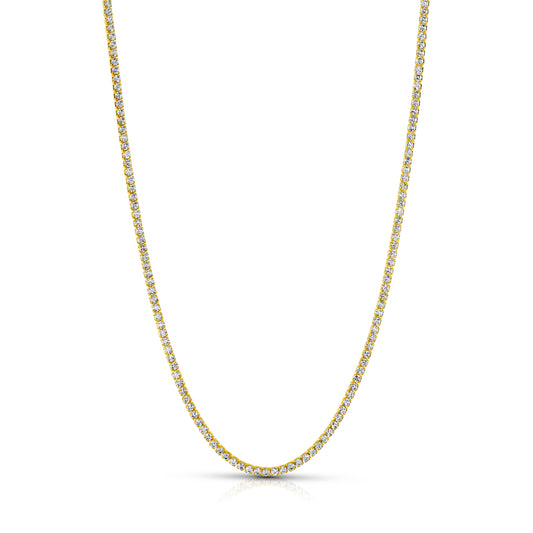 Gold chain necklace on a white background