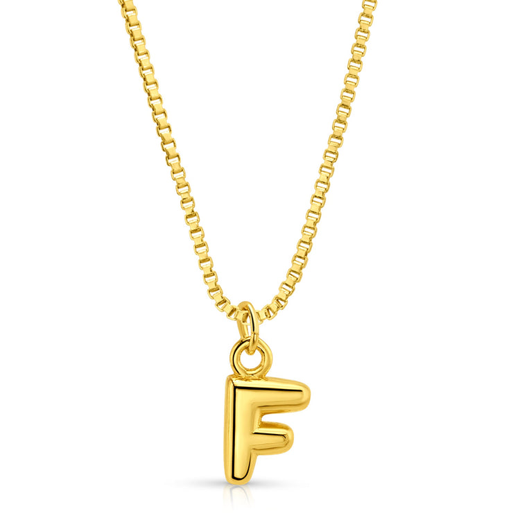Baby Bubble Initial Necklace, Gold