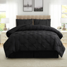 4-piece Pintuck Comforter Set - Black