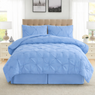 4-piece Pintuck Comforter Set - Blue