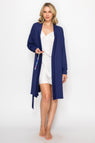 Yummy Modal Blend Rib Cozy Robe - Blueberry