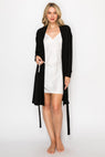 Yummy Modal Blend Rib Cozy Robe - Jet Black