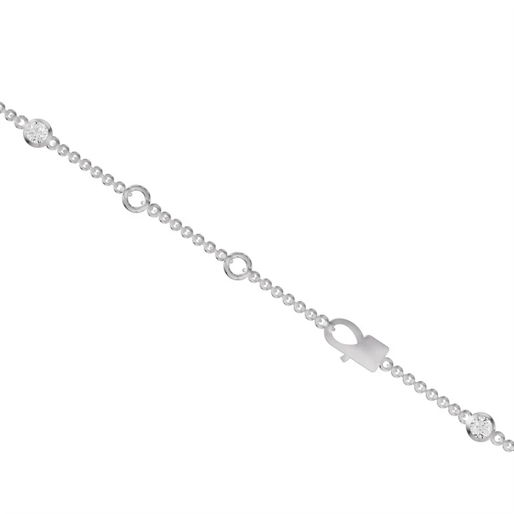 Silver bracelet with chain links on a white background