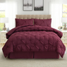 4-piece Pintuck Comforter Set - Burgundy