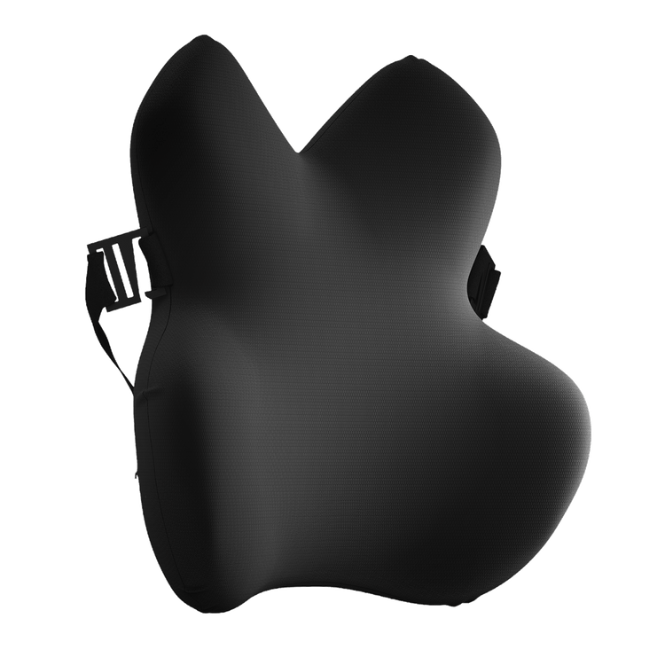 Black motorcycle seat cover on a white background