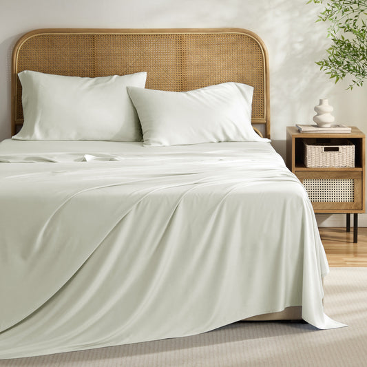 Kathy Ireland 4-Piece Cooling Bamboo Blend Sheet Set - Ivory