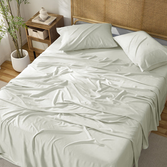 Kathy Ireland 4-Piece Cooling Bamboo Blend Sheet Set - Ivory
