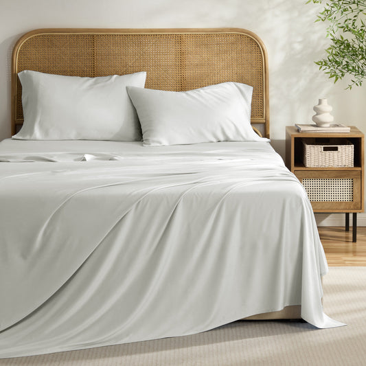 Kathy Ireland 4-Piece Cooling Bamboo Blend Sheet Set - Silver