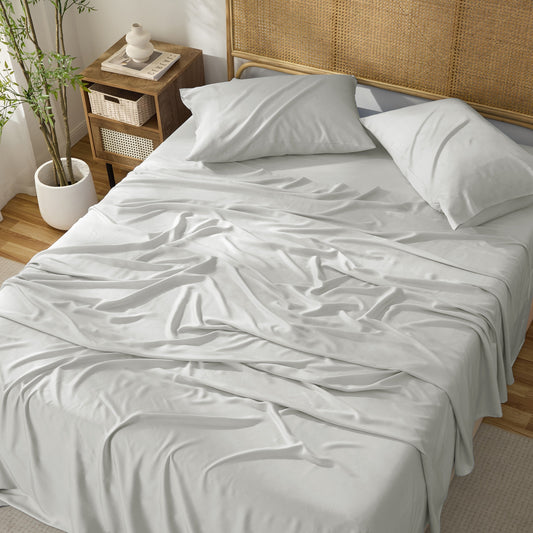 Kathy Ireland 4-Piece Cooling Bamboo Blend Sheet Set - Silver
