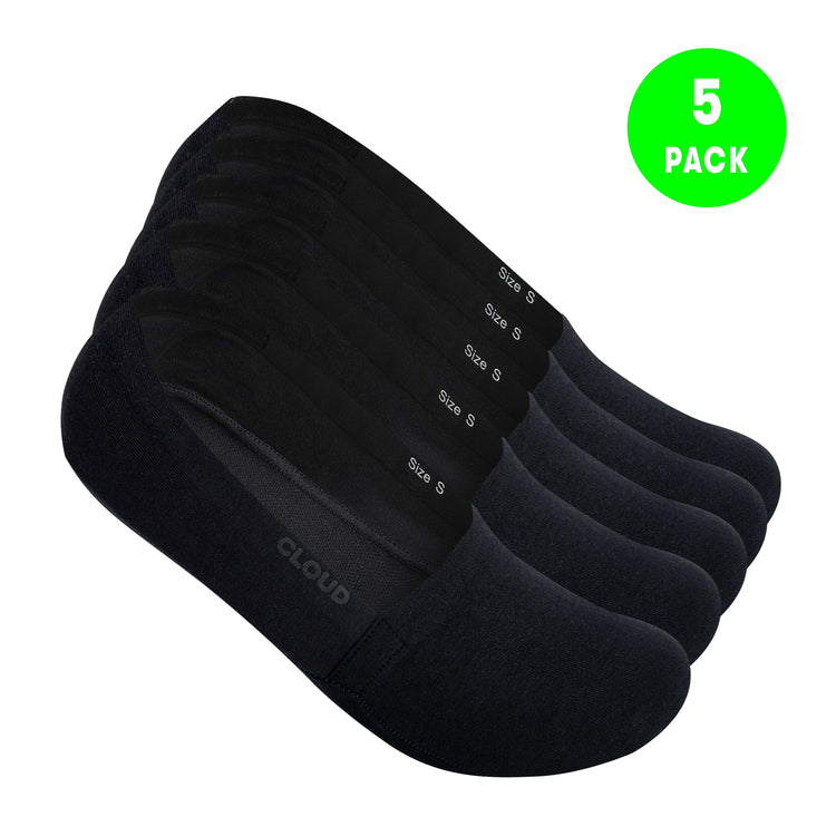 Premium Terry No Show Socks Black 5Pack