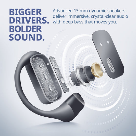 White wireless earbuds with charging case on a white background