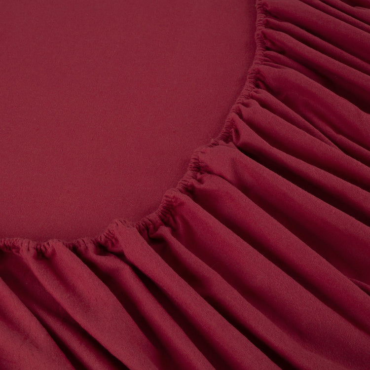 Kathy Ireland 100% Turkish Cotton Solid Flannel Sheet Set - Burgundy